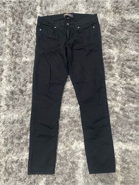 Paige Peg Skinny Black Overdye Denim Jeans Size 28